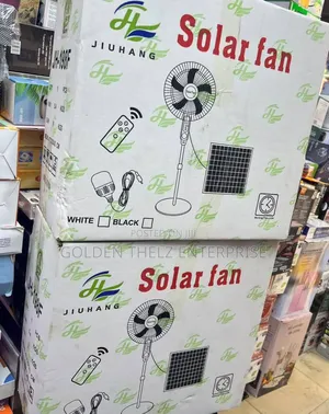 Rechargeable Standing Fan 
16 Inches 
Solar Panel 
One Bulb