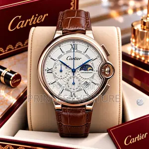 Cartier Mens Leather Watch