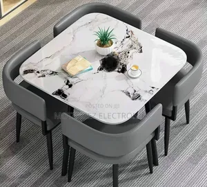 Luxury 4 Seater Premium Marble Top Space Saving Dinning Table Set