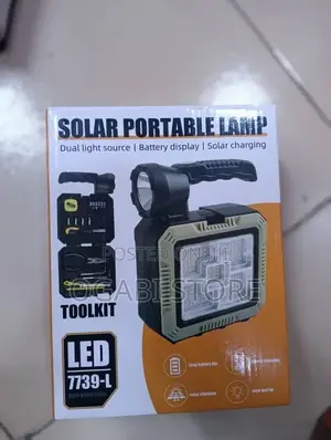 Solar Portable Lamp With LED Torch & Free Toolkit