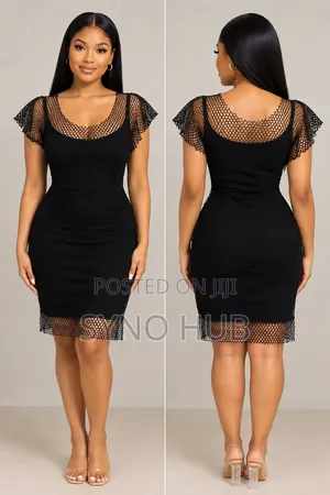 Stylish 2in1 Black Net Dress
