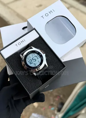 TOMI Digital Leather Strap Wrist Watch