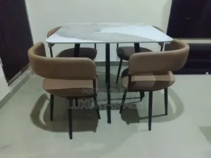 Modern Four Corners Marble Dining Set