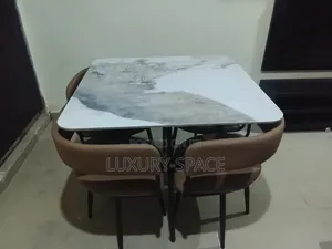 Modern Four Corners Marble Dining Set