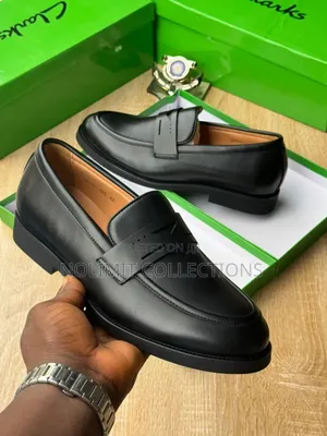 Men's Clarks Penny Loafers in Black and Wine Colour