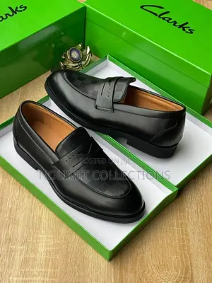 Men's Clarks Penny Loafers With Checkered Pattern