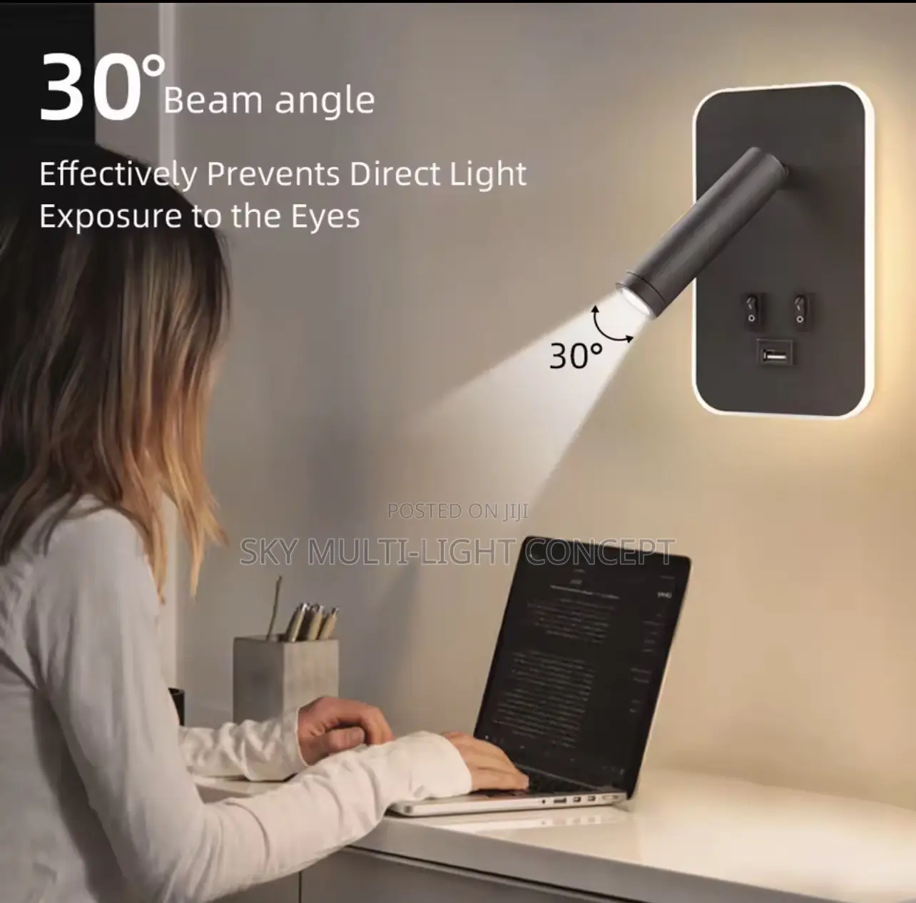 350° Rotatable LED Bedside Wall Sconce
