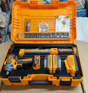 New INGCO 20V Cordless Brushless Impact Wrench Combo Kit + LED Lamp