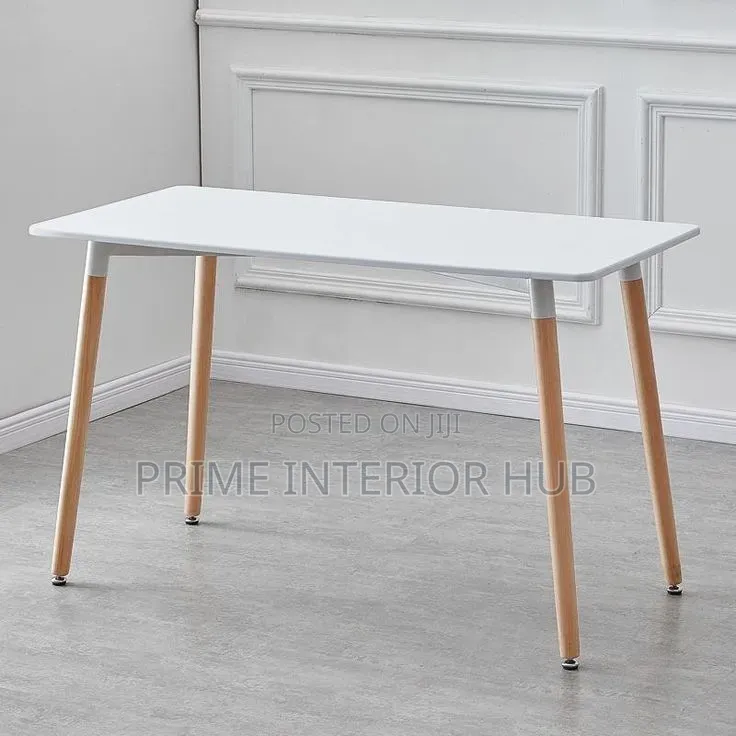 Modern White Rectangular Dining Table