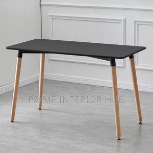 Modern Black Rectangular Dining Table