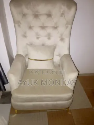 2 Grey Chesterfield Sofas + Cream Chair + Center Table - Luxury Set