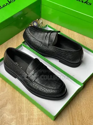 Men's Clarks Crocodile Embossed Leather Penny Loafers