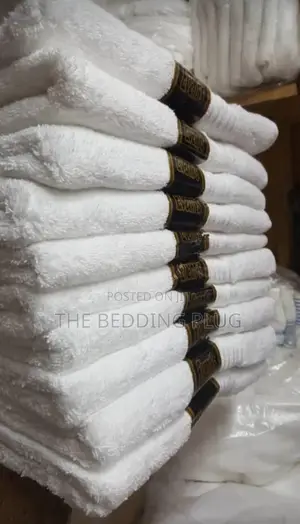 Premium 100% Cotton White Towel (Large)