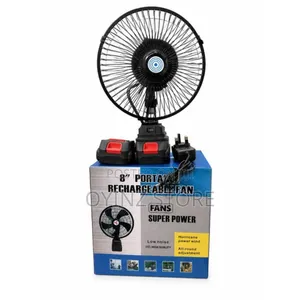 8-Inch Rotating Rechargeable Lithium Battery Fan With 2 Batteries