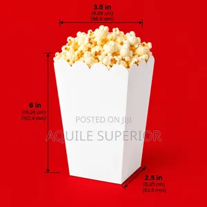 Plain Paper Popcorn Boxes for Party Favors, Snacks & Cinema Stalls