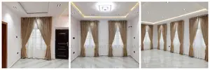 Luxury Gold Damask Curtains With Sheers & Gold Tassels .