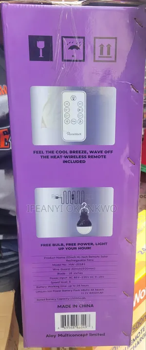 Solar Rechargeable Fan