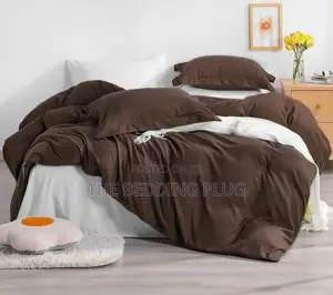 Reversible Brown & White Duvet Bedsheet Set