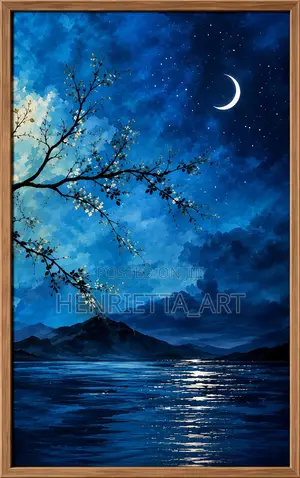 Moonlit Blossom Seascape