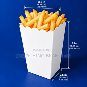 Chin Chin & Snack Popcorn Boxes, Plain 250gsm FBB Card, 6 in Tall
