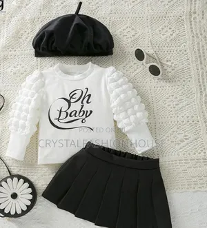 Baby Skirt, Top and Cap 3sets. 1year to 5years