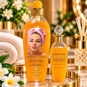JEHDAT GOLD Shower Gel 1000ml & Snow White Whitening Body Oil Set