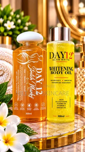 DAY12 Stretch Marks Oil & Glow White Body Oil Set – 300ml Each