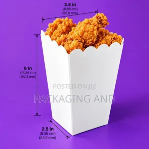 Movie Night Popcorn Box, Plain White 250gsm FBB for Kids Birthdays