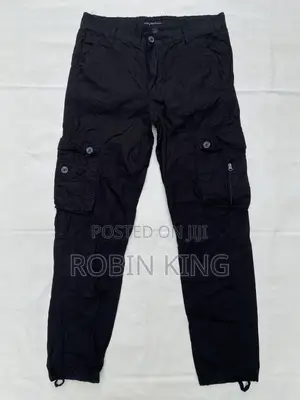 SMOG ORIGINAL Black Cargo Pants Trousers Size Small W32 L42