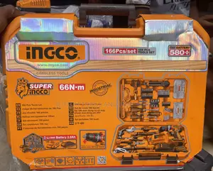 INGCO 166-Piece Tool Set With a 20V Cordless Impact Drill