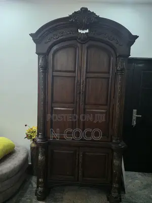 Luxury Traditional Carved Wooden Armoire Wardrobe With Double Doors An