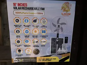 Lion 16” Solar Rechargeable Fan With Mosquito Repellent,Remote & Panel
