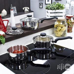 3-Piece Classic Stainless Steel Saucepan Set, Silver