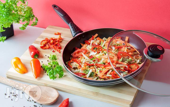 Non-Stick Frying Pan With Lid Induction Base 24cm