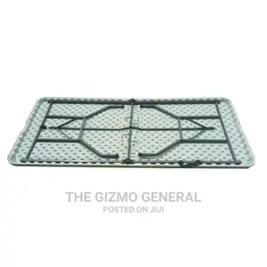Rectangular Plastic Table With Foldable Metal Legs