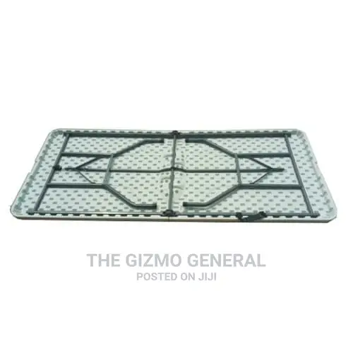 Rectangular Plastic Table With Foldable Metal Legs
