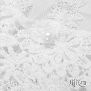 White Explosion Evening Dress Applique