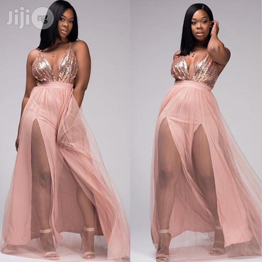 New Sequin Stitching Chiffon Sexy Backless Party Dress