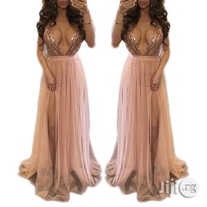 New Sequin Stitching Chiffon Sexy Backless Party Dress