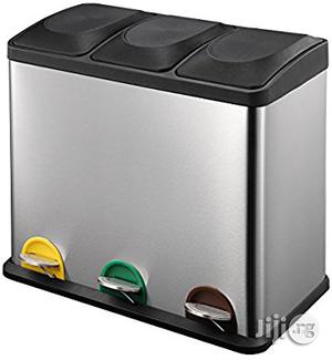 3 in 1 Stainless Steel Recycling Recycle Pedal Bin - Uk 60L