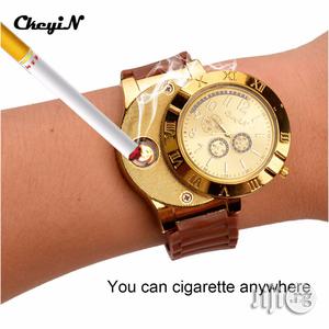 Wrist Watch Quartz Windproof Electronic Cigarette Lighters