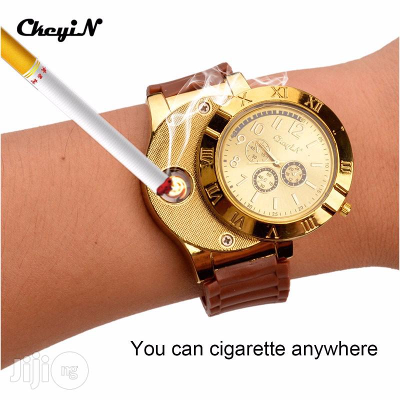Wrist Watch Quartz Windproof Electronic Cigarette Lighters