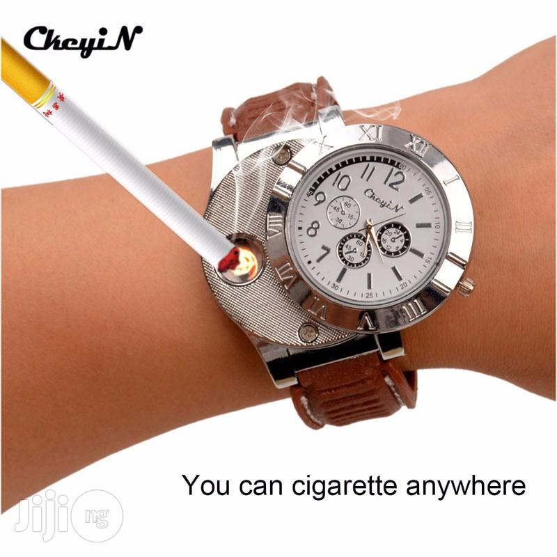 Wrist Watch Quartz Windproof Electronic Cigarette Lighters
