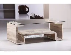 Curved Center Table With Glass Top