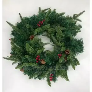 Large Christmas Wreath With Cones Berries