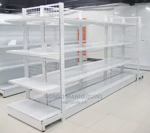 Double Sides Wire Backshelf Metal Gondola Storage Shelf.