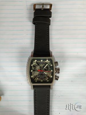Invicta Men's Black Leather Wristwatch