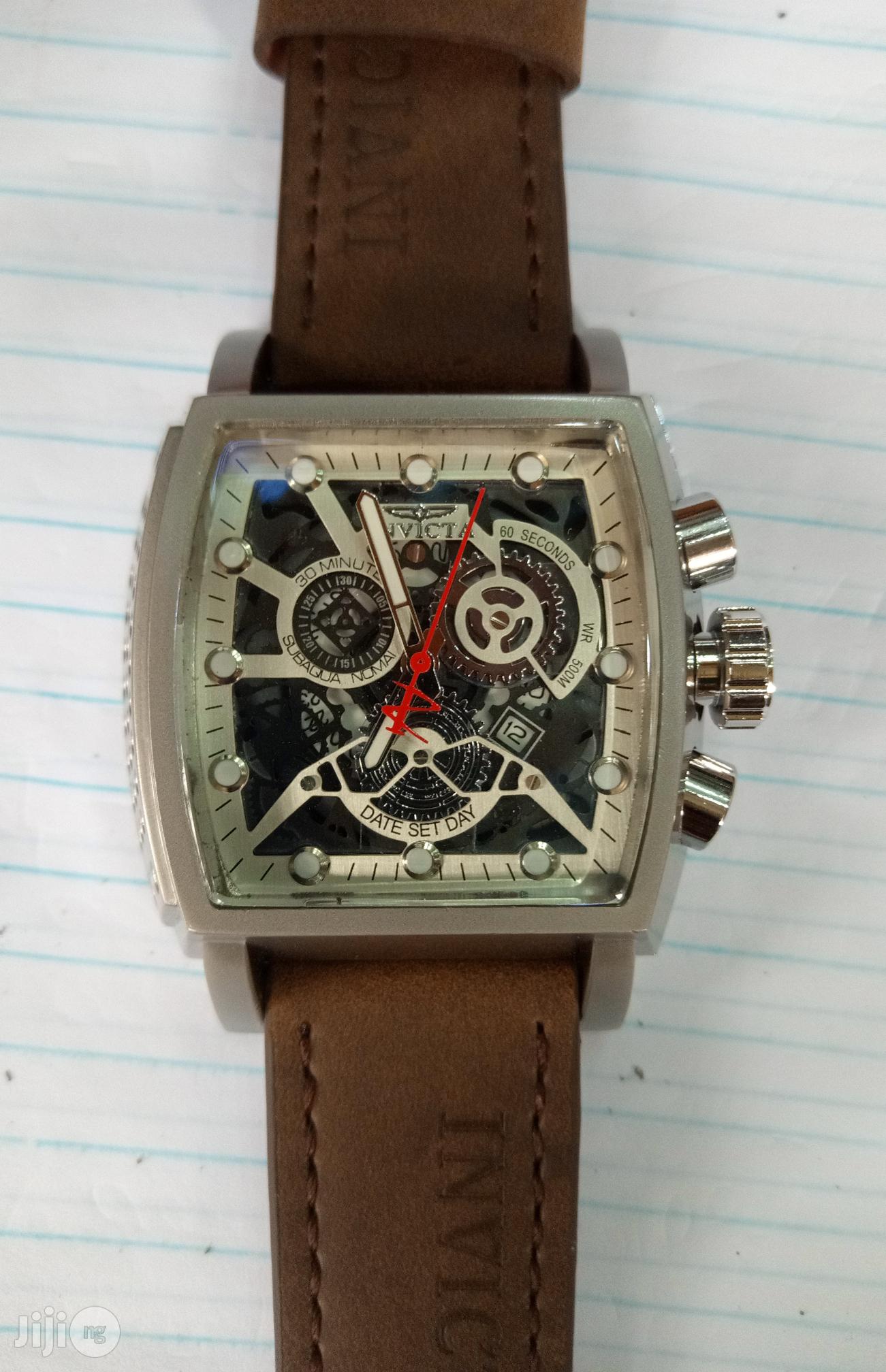 Invicta Men's Brown Leather Wristwatch