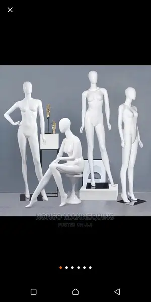 Full Body Fiberglass Glossy Female Mannquin Eggface