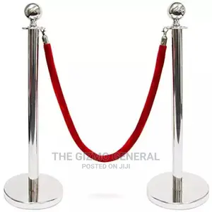 Unic Chrome Crowd Control Velvet Rope Stanchion Barrier
